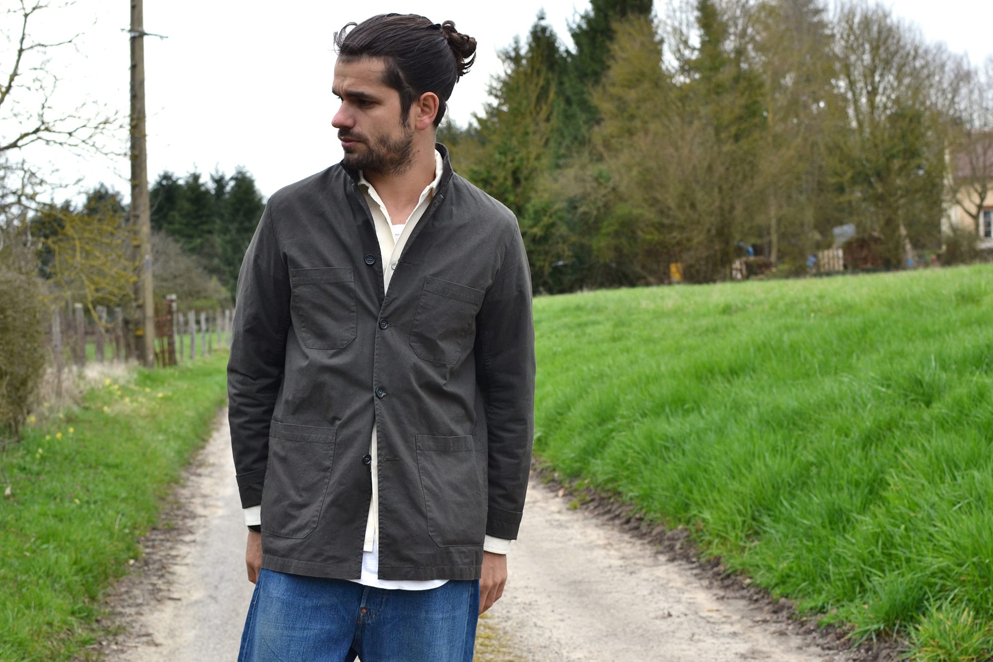 WOrkwear style with vetra work jacket, dockers x patrik ervell overshirt and Levi's Big E915 501 and converse CT70 